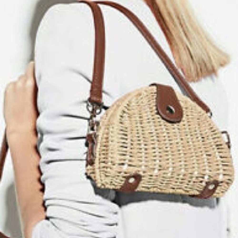 NWT WHBM White House Black Market Chic Vacation Beach Summer Straw Purse